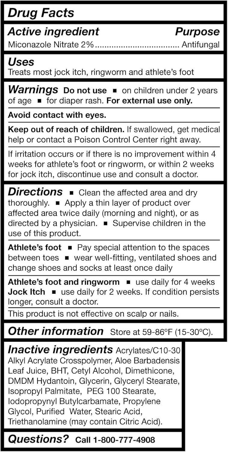 McKesson Antifungal Cream, 2% Miconazole Nitrate - Relieves Itching, Burning, Cracking from Jock Itch, Ringworm and Athlete Foot - 4 oz., 1 Count - Image 1